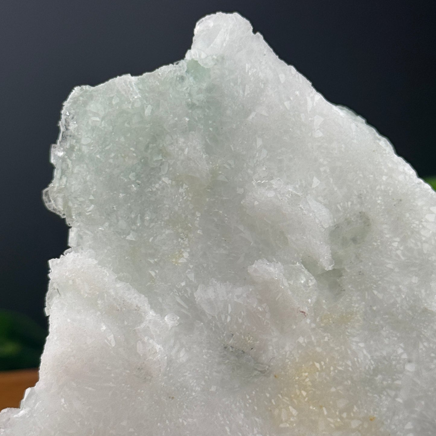Green Sugar Fluorite on Druzy Quartz