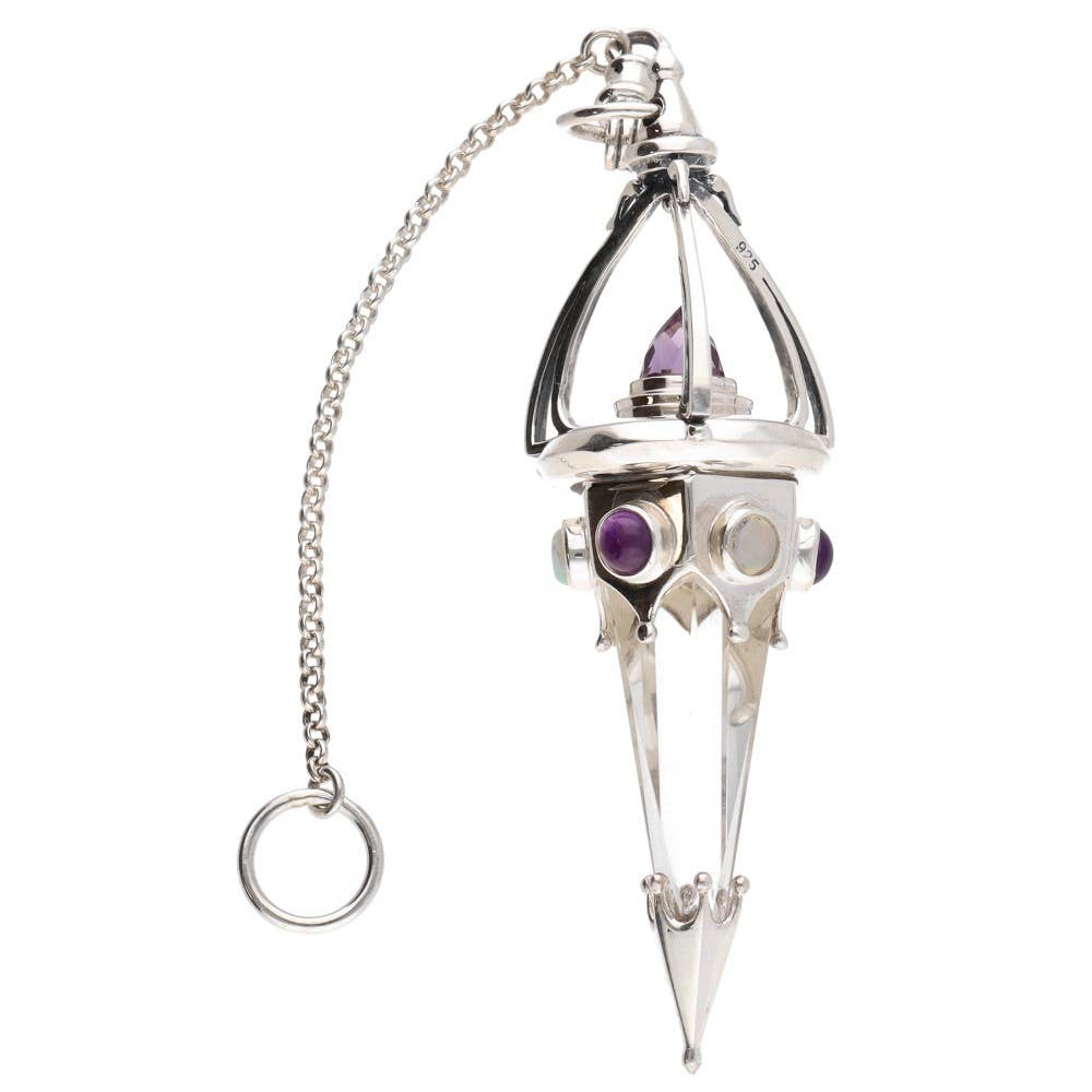 Gotland Faceted Amethyst Sterling Silver Pendulum