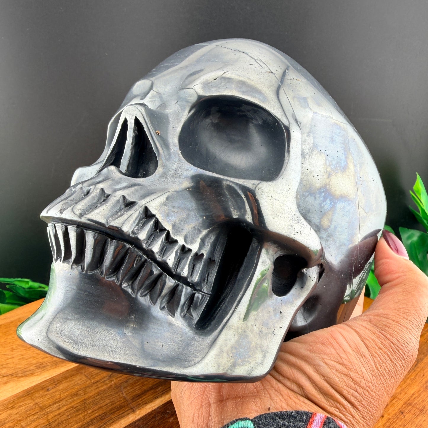 XL 7 inch Hematite Skull