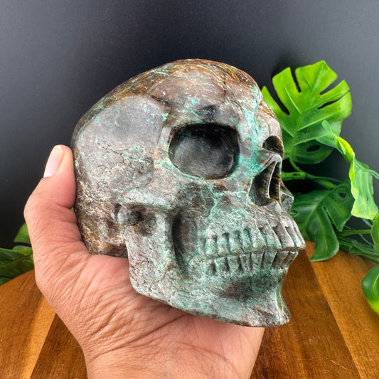 Chrysocolla Skull