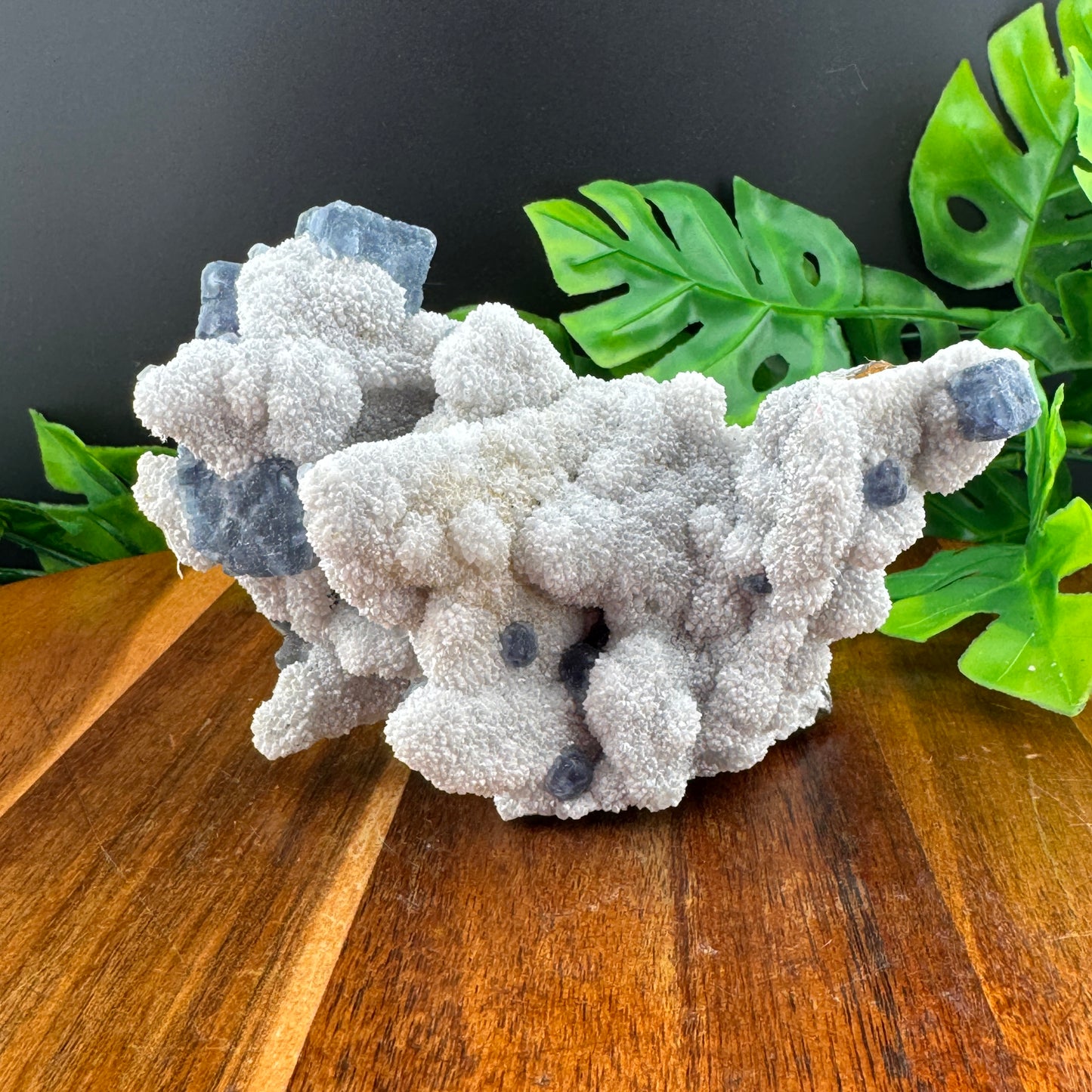 Blue Fluorite after Druzy Clear Quartz