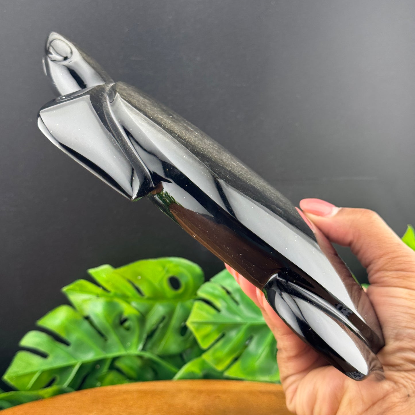 Gold Sheen Obsidian Turtle Carving