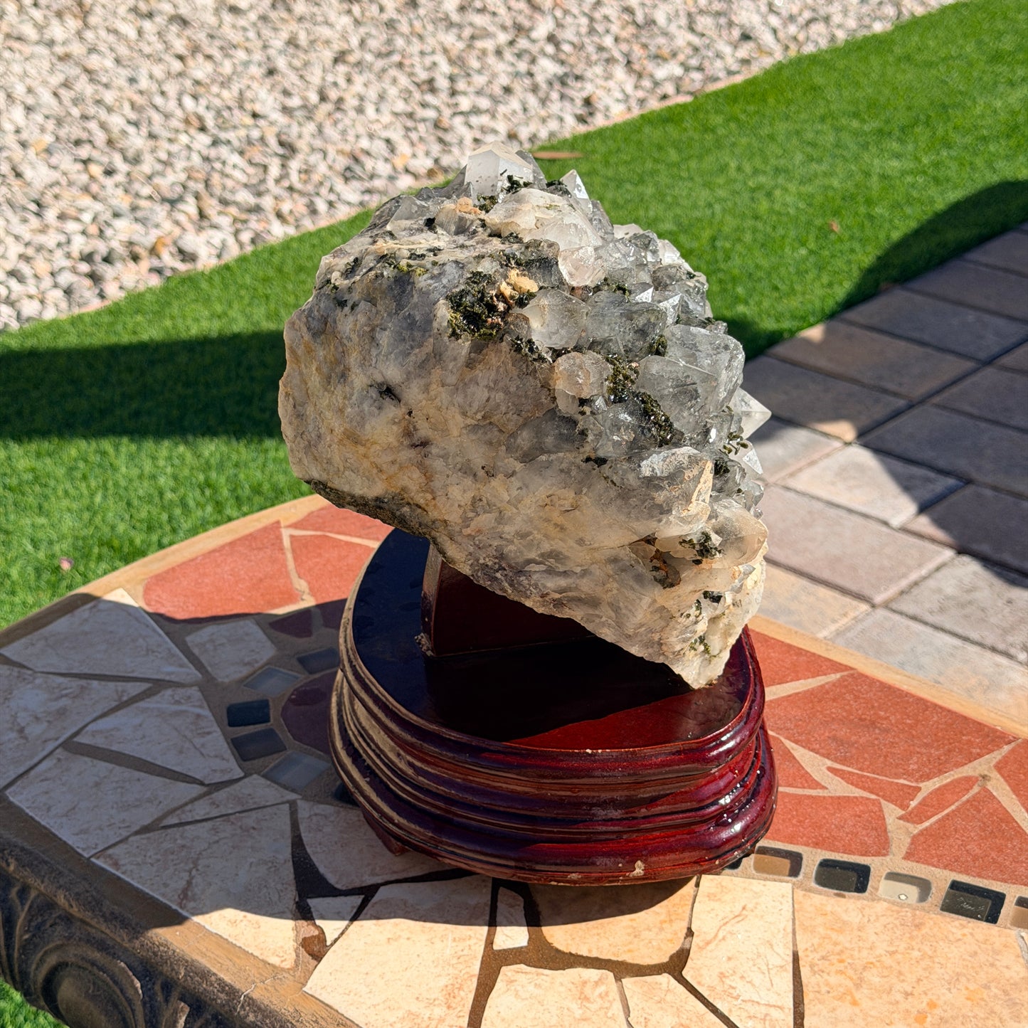 XL Chlorite in Quartz with Epidote Raw Specimen