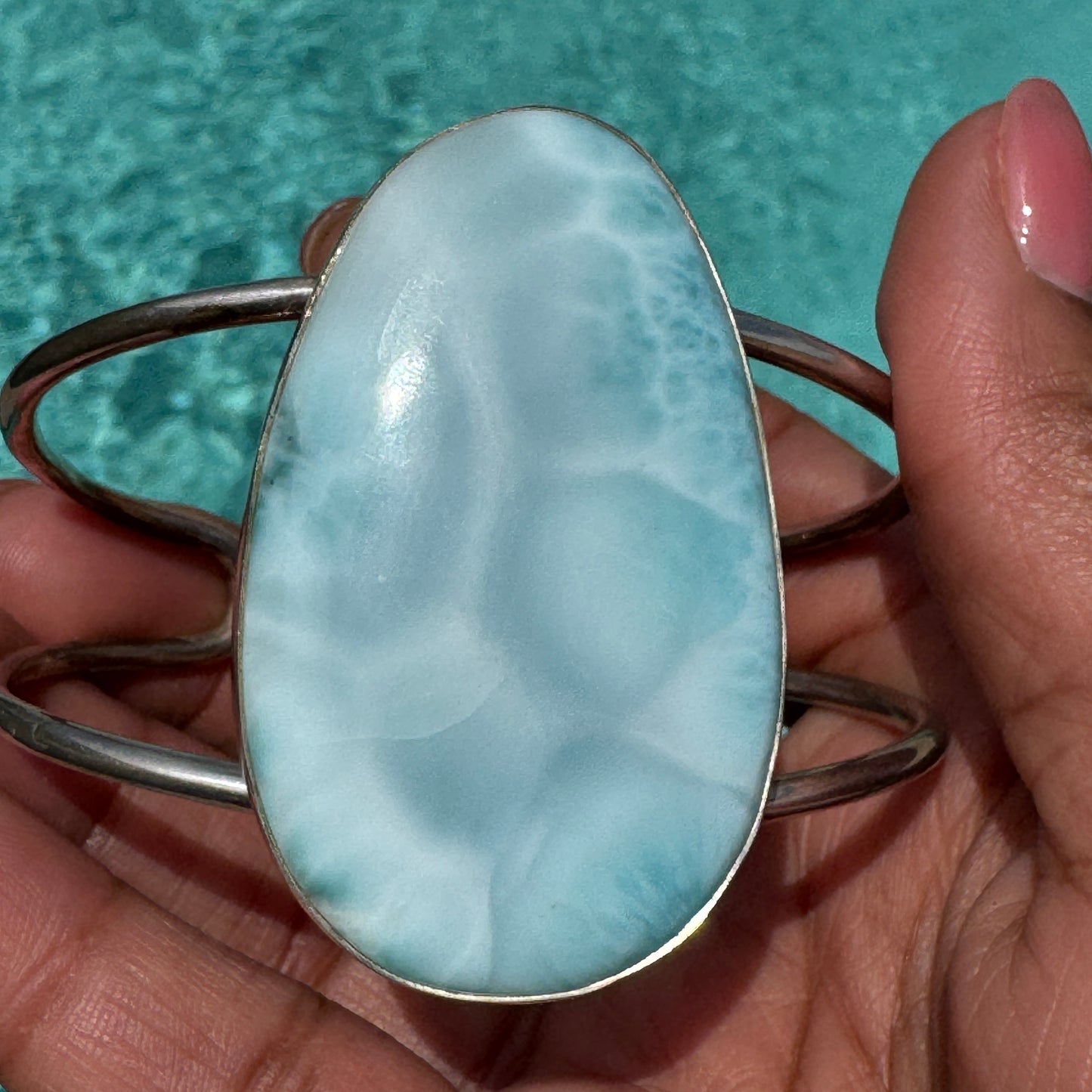 Sterling Silver Larimar Bangle