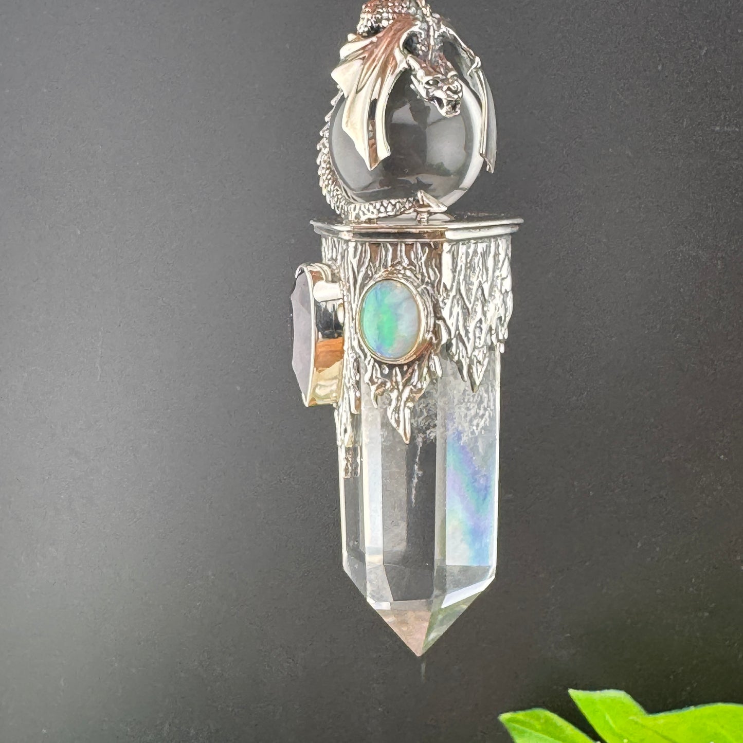 Gotland Dragon Pendant with Quartz Point