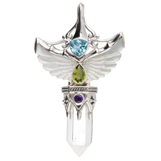 Gotland Mother of Pearl Wing Pendant in 925 Sterling Silver (48N)