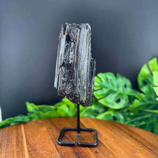 Black Tourmaline on Stand