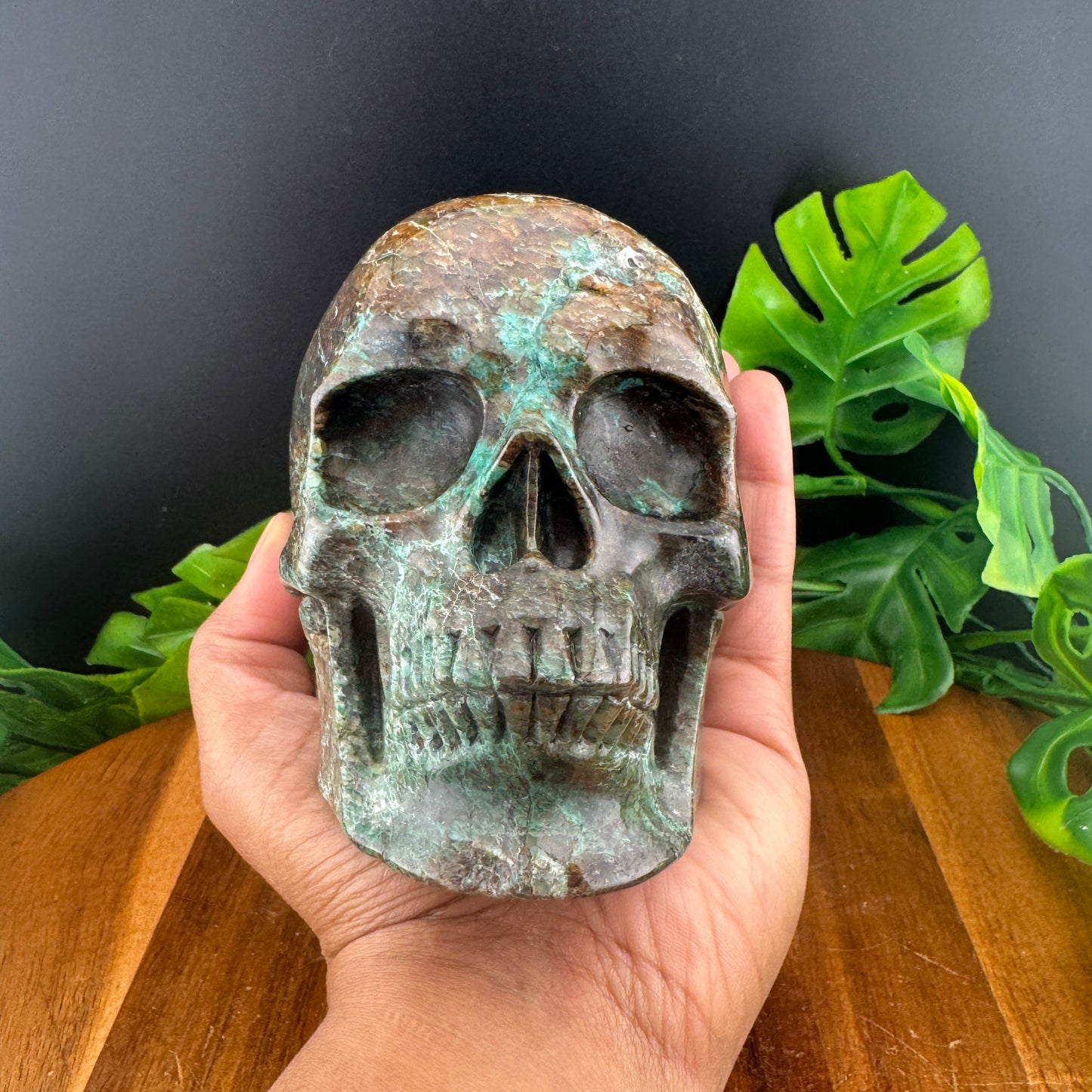 Chrysocolla Skull