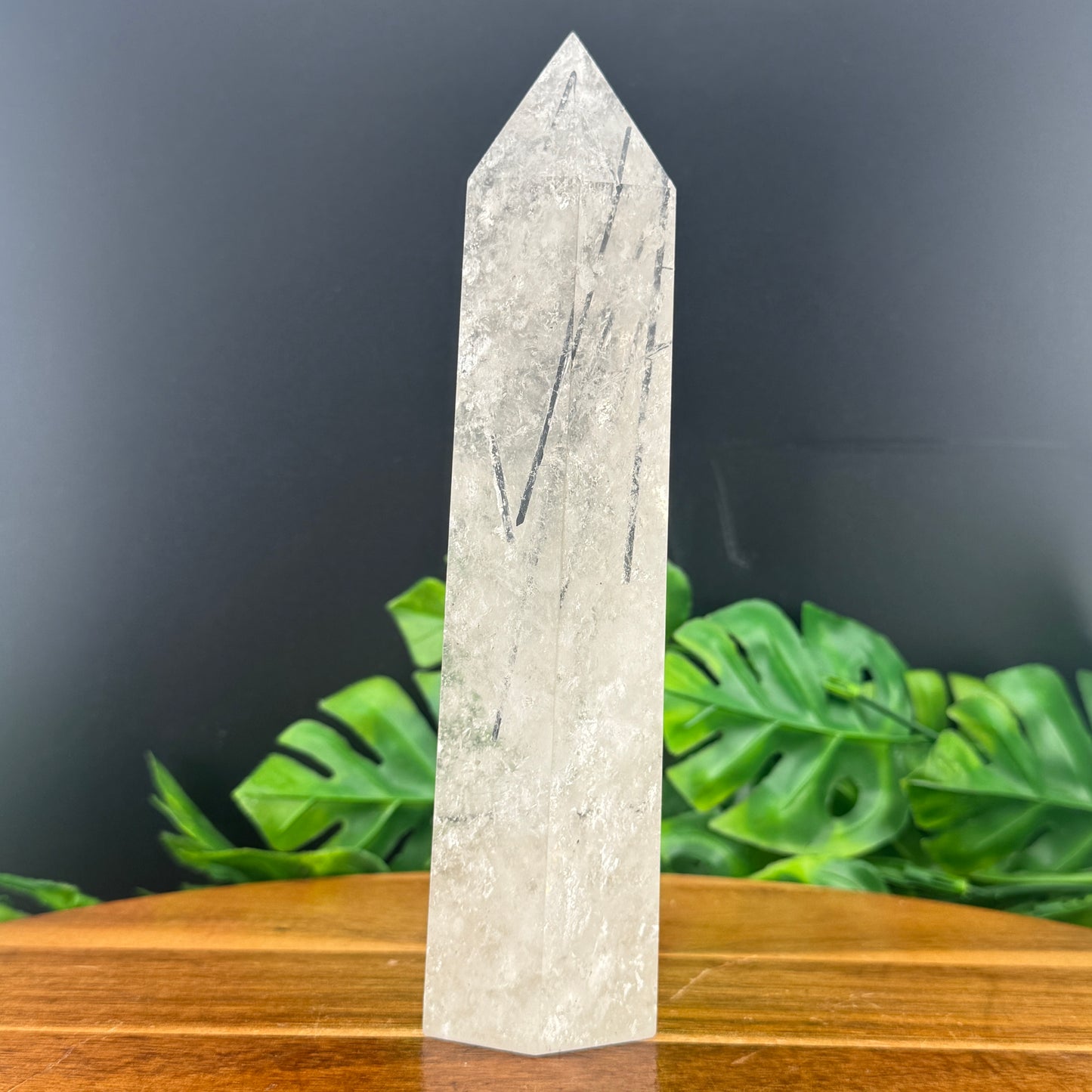 Black Tourmaline in Smoky Quartz Tower