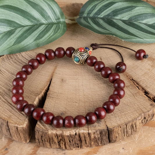 Rosewood with Guru Bead Mala Bracelet