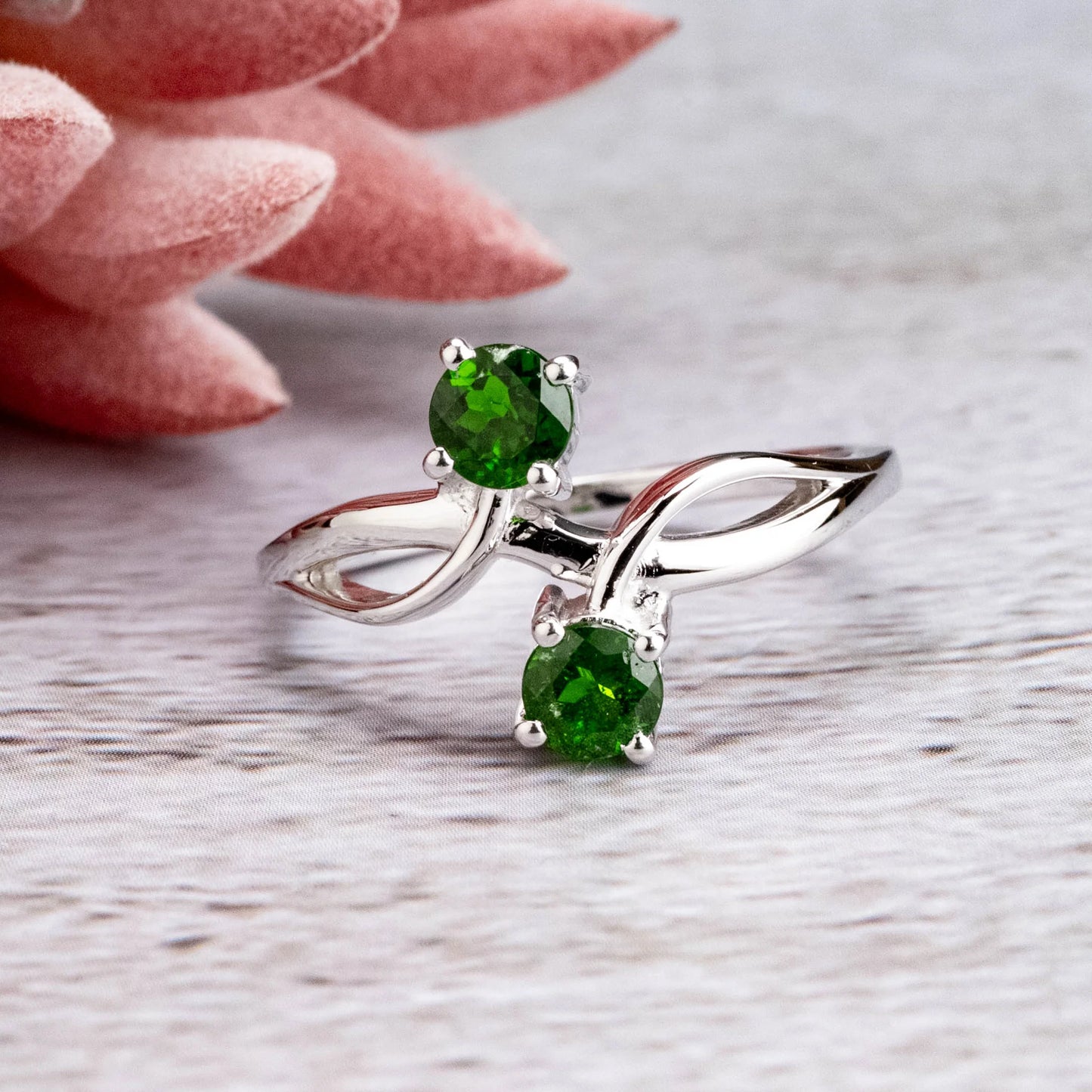 Sterling Silver Chrome Diopside Ring Sz 9