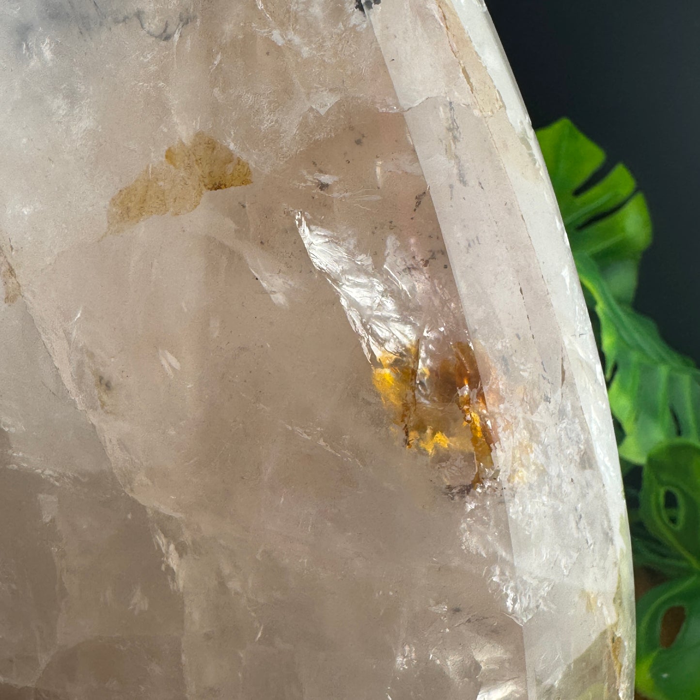 XL Brazilian Clear Quartz Flame with Dendrite