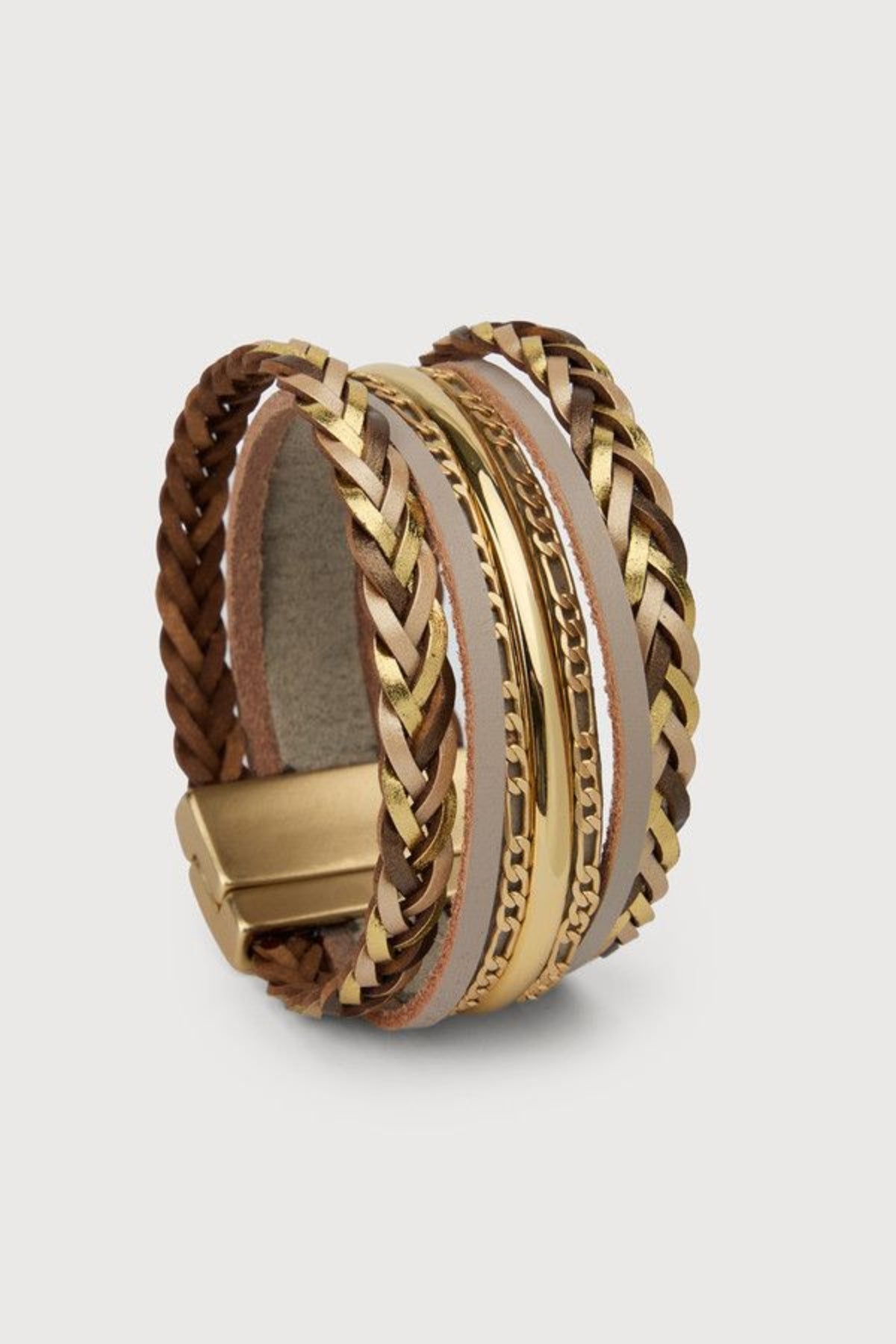 Rustic Chain Leather Bracelet