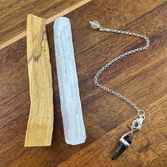 Moldavite Pendulum Set
