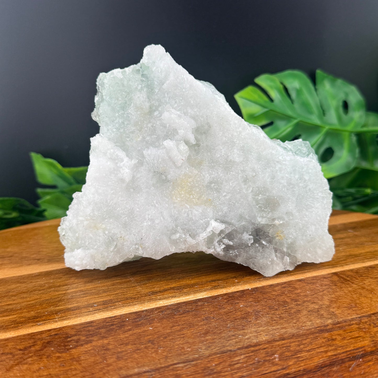 Green Sugar Fluorite on Druzy Quartz