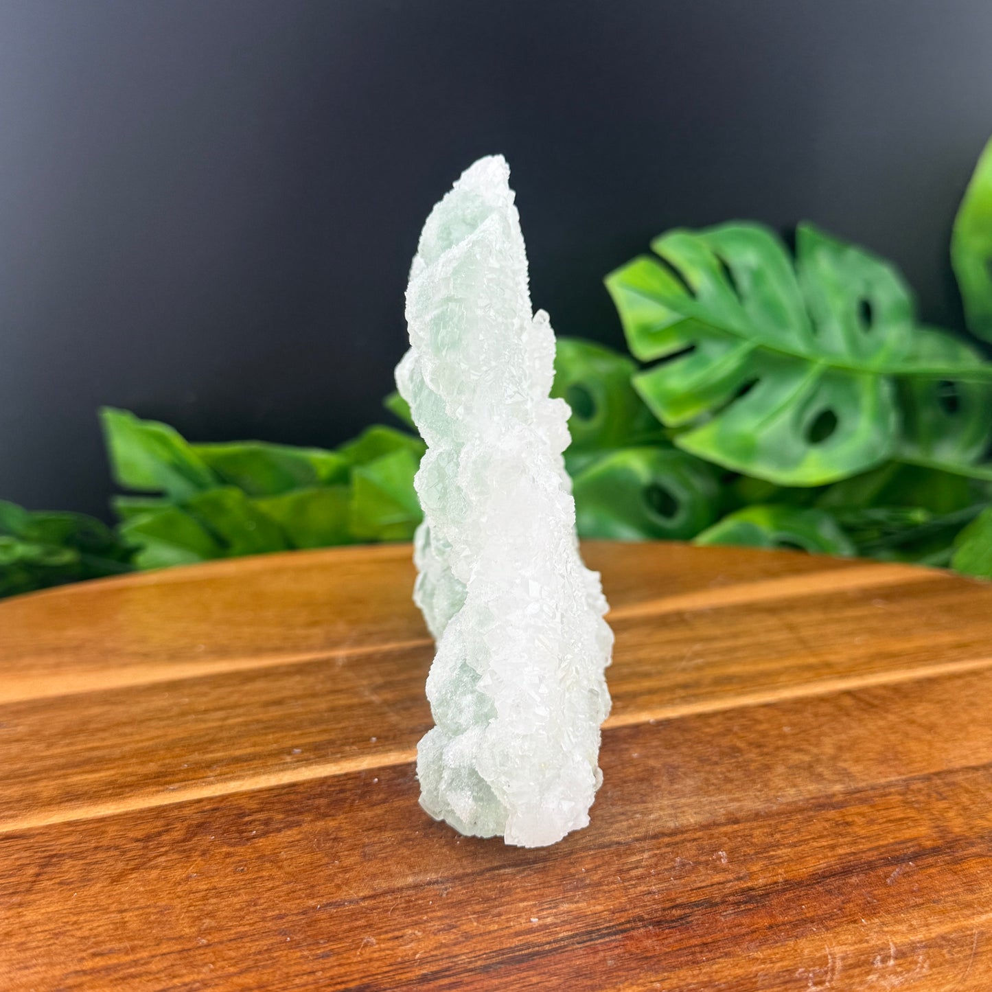 Green Sugar Fluorite on Druzy Quartz