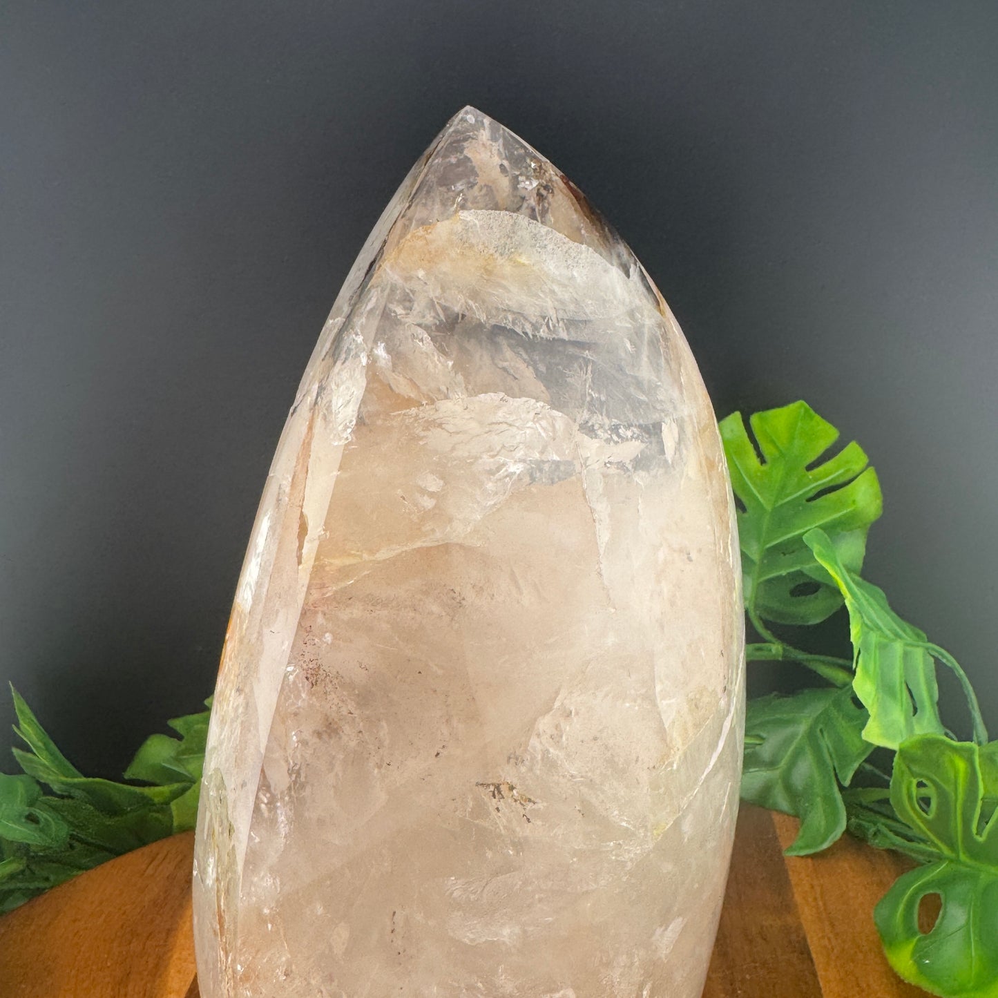 XL Brazilian Clear Quartz Flame with Dendrite