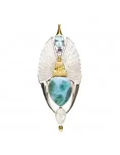 Gotland Larimar S925 and 14k Gold Plated Pendant