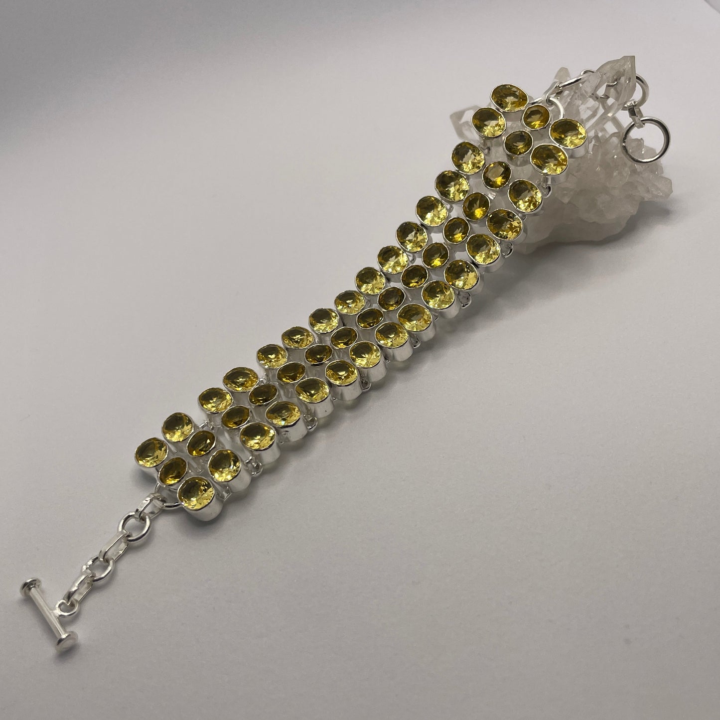 Lemon Quartz Sterling Silver Bracelet