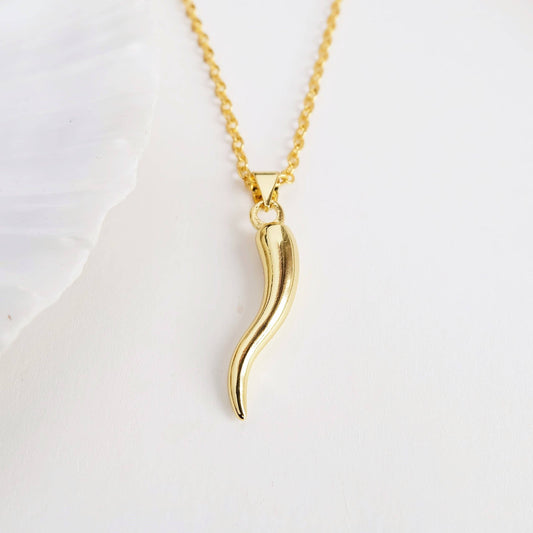 Cornicello Horn Of Plenty Charm Necklace: 16 - 18 inches