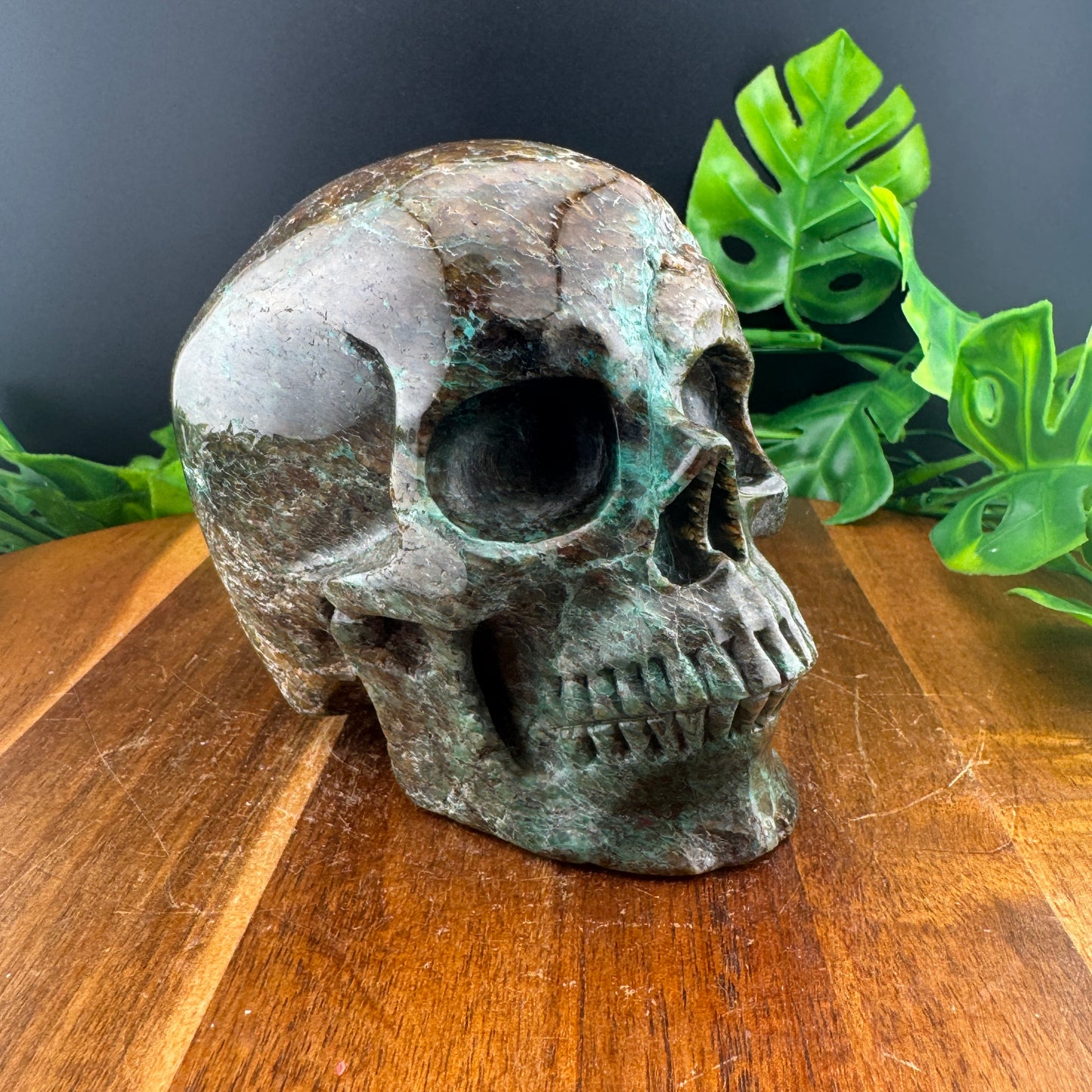 Chrysocolla Skull