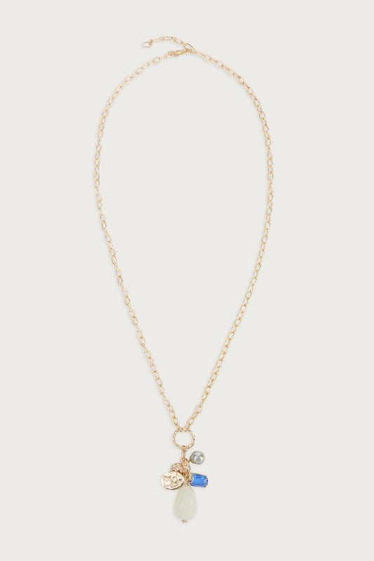Long Stone Charm Necklace
