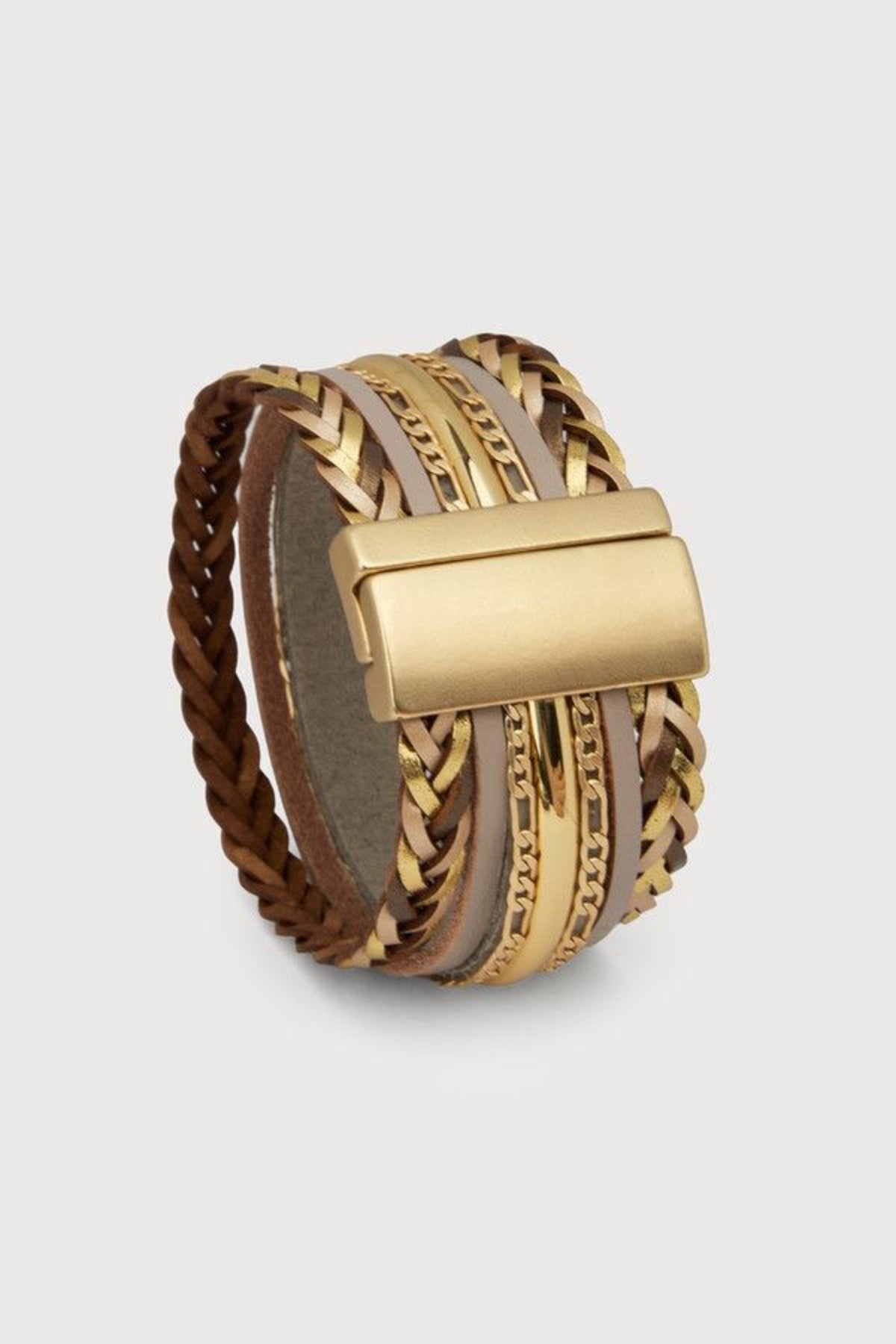 Rustic Chain Leather Bracelet