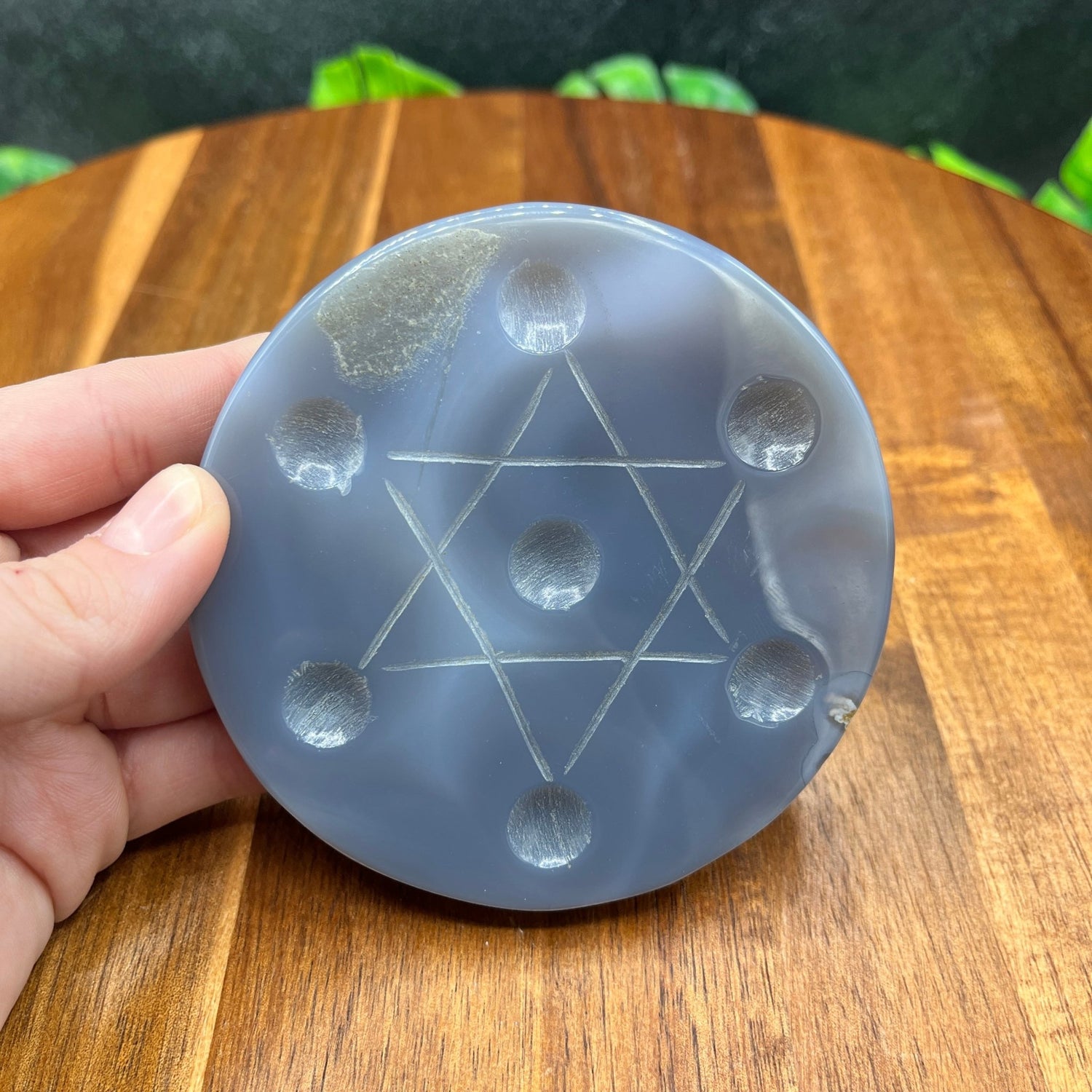 7 Sphere Agate Grid Plate - Sage & Magic