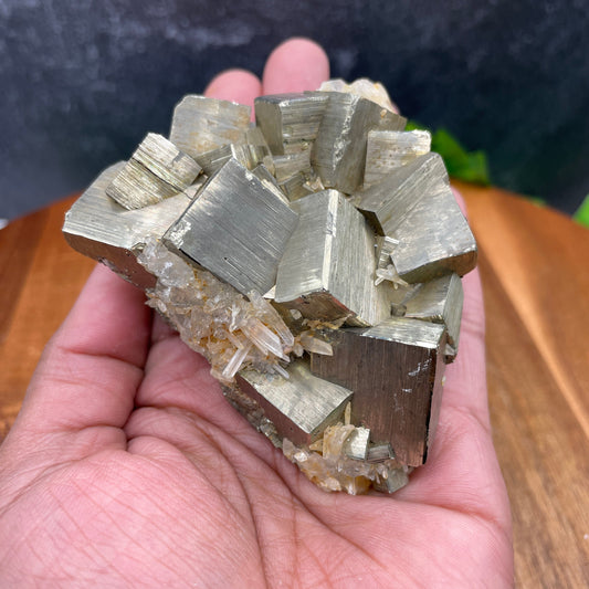 Needle Quartz in Cubic Pyrite Specimen