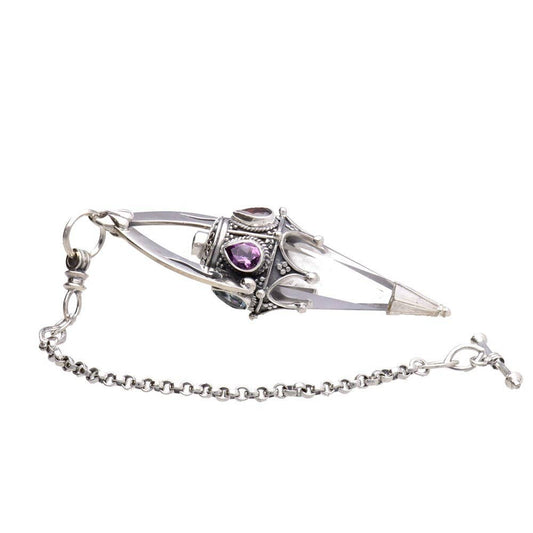 Gotland Pendulum with Topaz and Amethyst and Granate in Law Silver 925