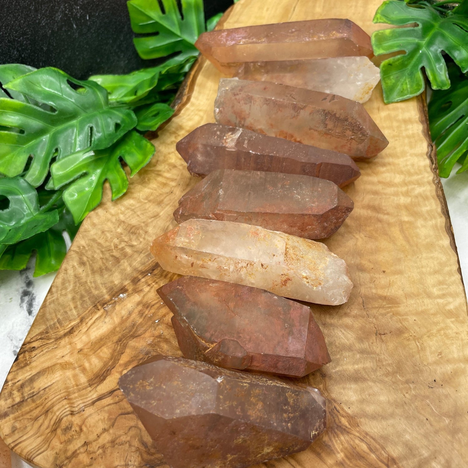 8 pc Wholesale Tangerine Lemurian Quartz Point Lot - Sage & Magic