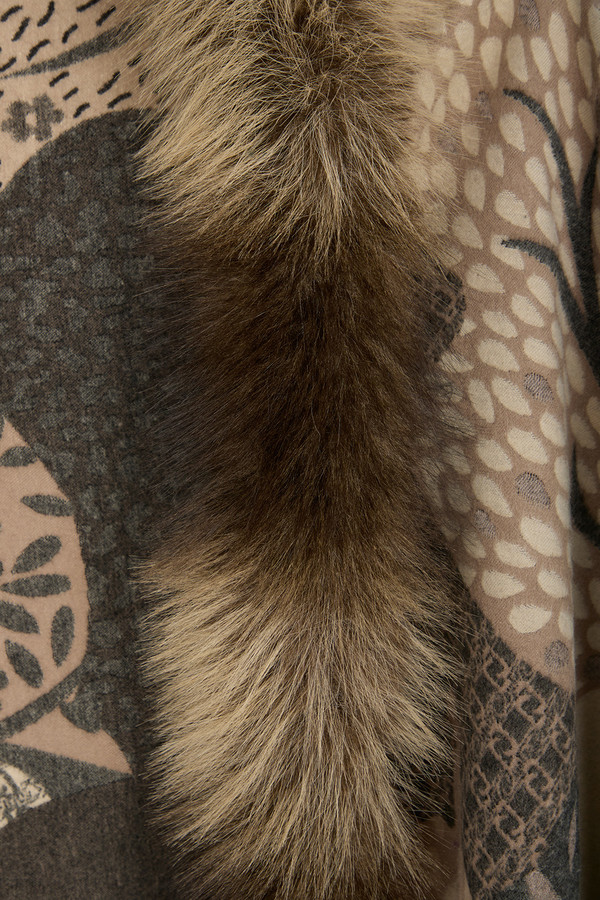 Botanical Fur Reversible Scarf