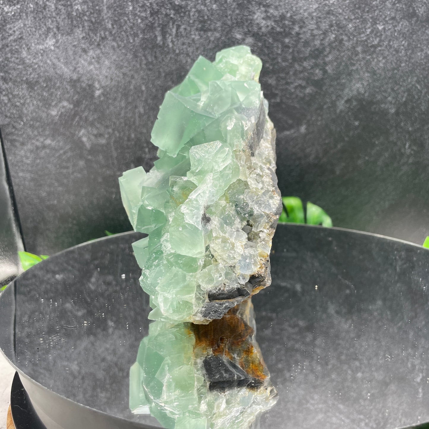 Green Cubic Fluorite with Sugar Druzy Specimen