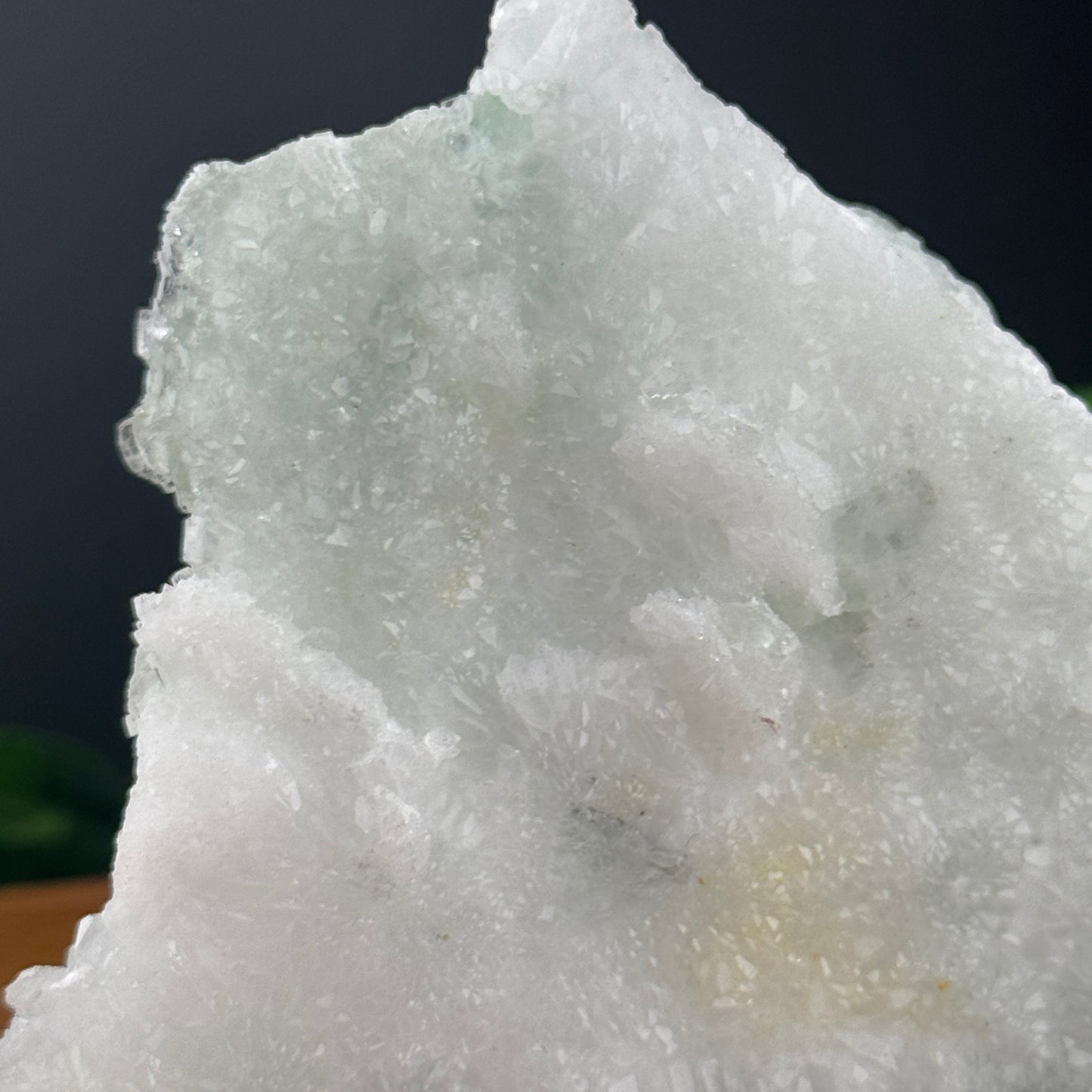 Green Sugar Fluorite on Druzy Quartz