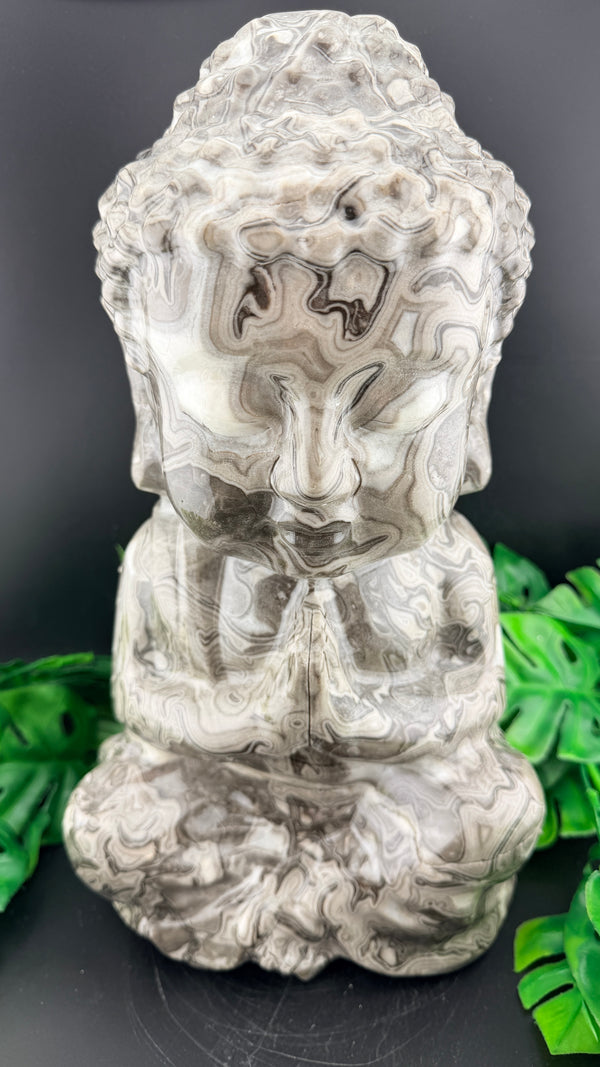 XL Black Crazy Lace Agate Buddha