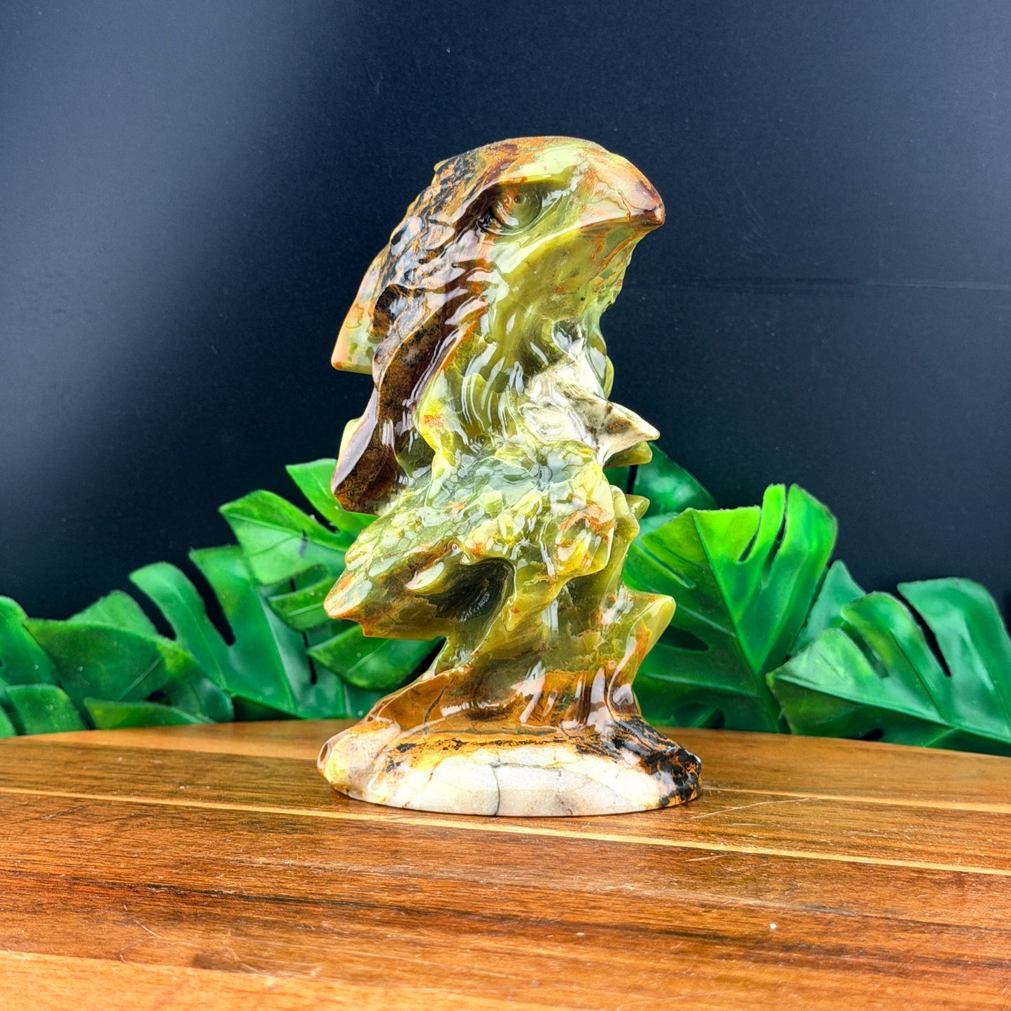 Mixed Jade Eagle Carving