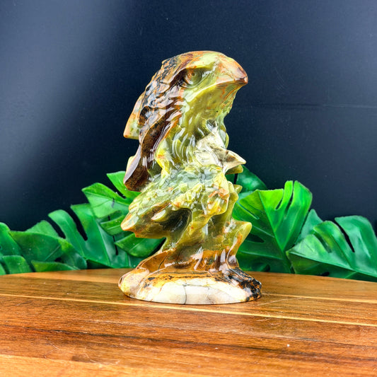 Mixed Jade Eagle Carving