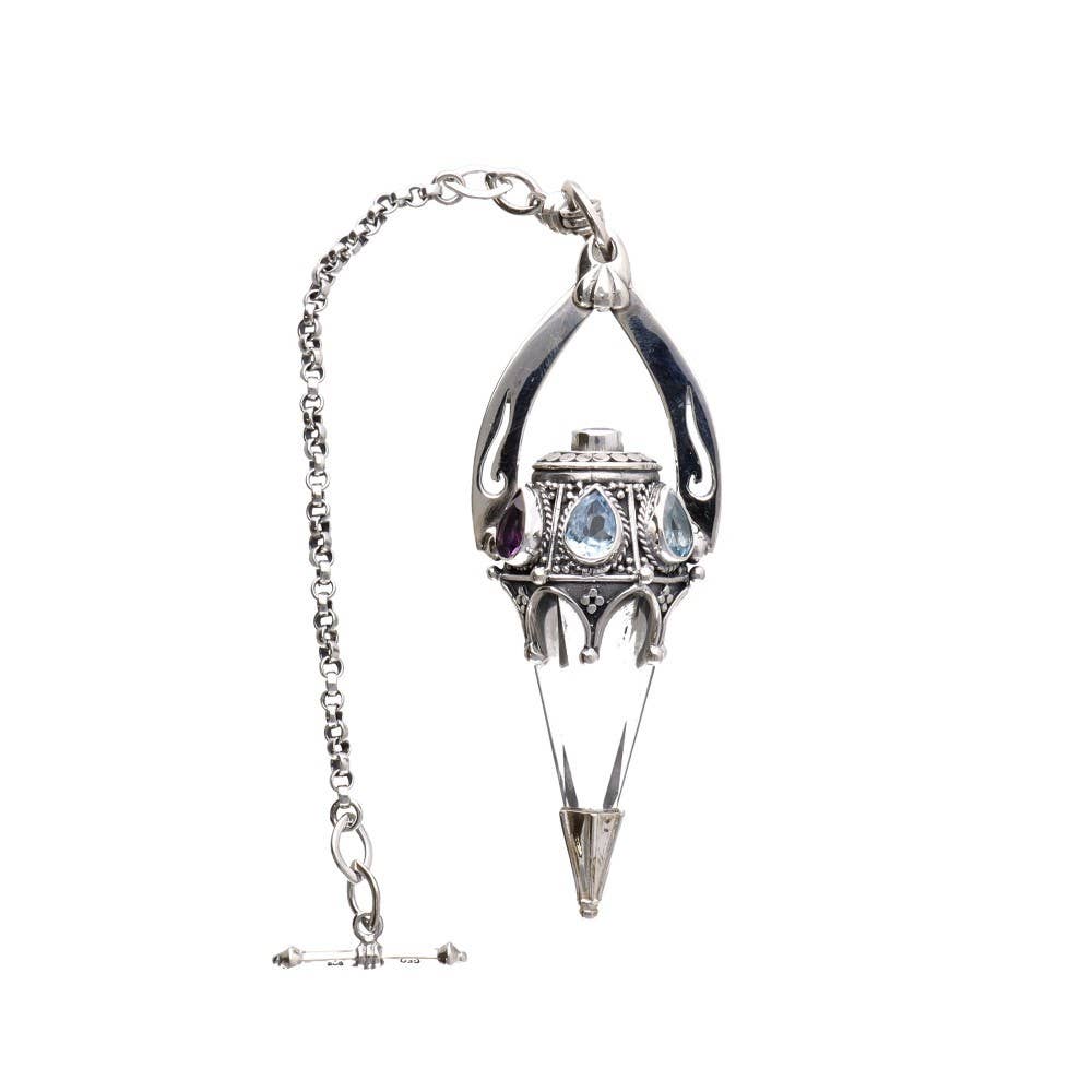 Gotland Pendulum with Topaz and Amethyst and Garnet set in 925 Sterling Silver