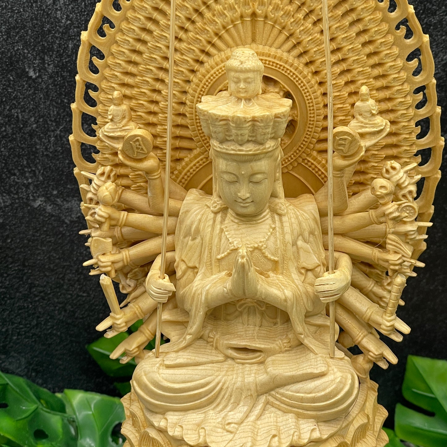 Thousand Hand Guanyin Birch Wood Carving