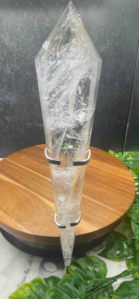 XL Clear Quartz Wand with Stand