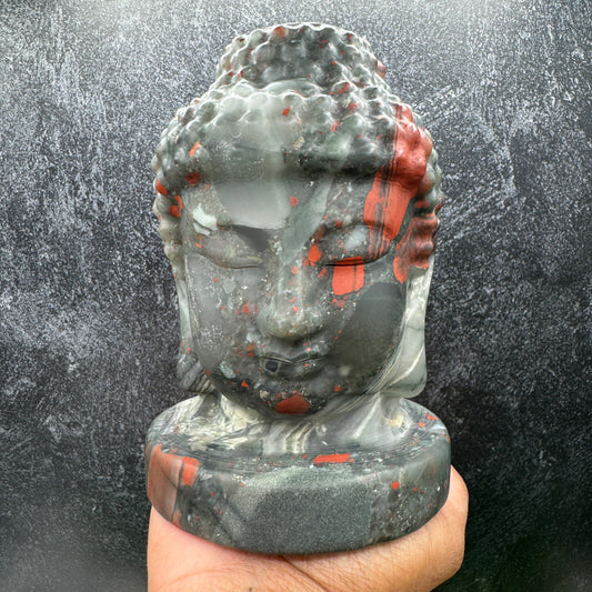 African Bloodstone Buddha Bust