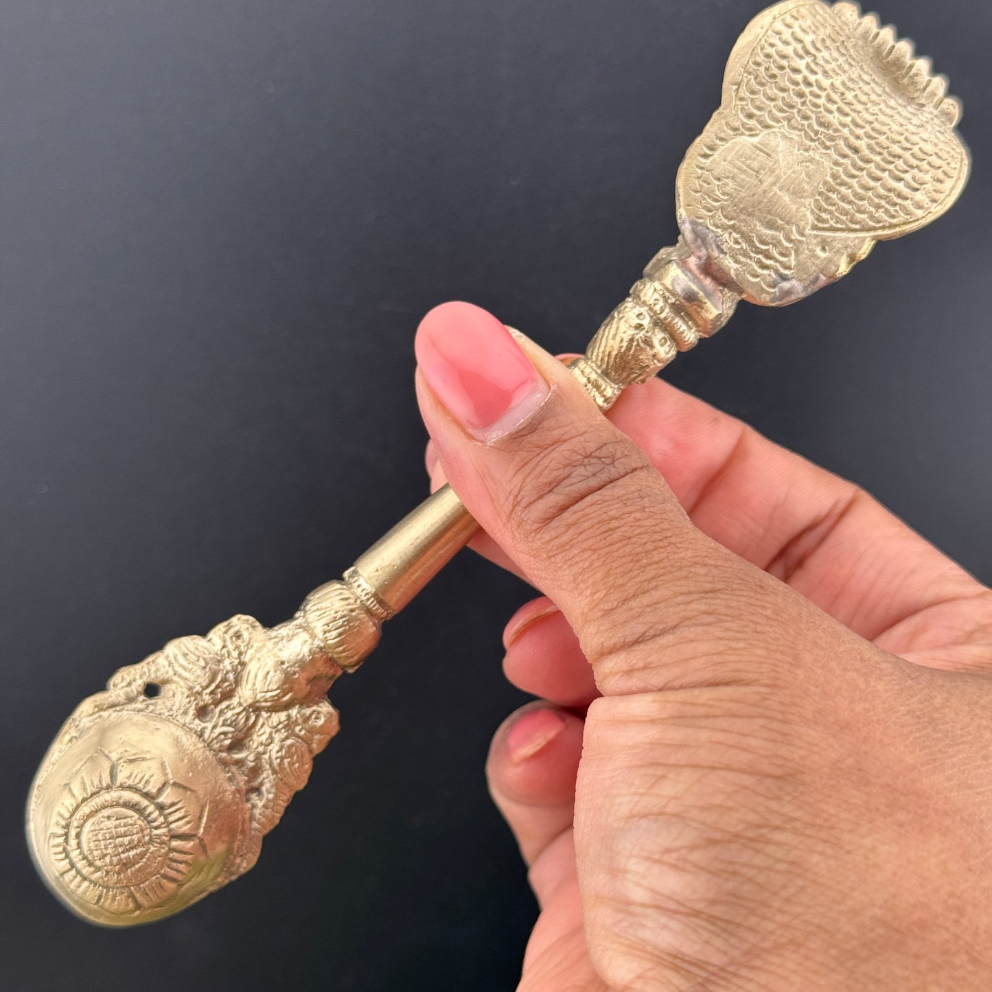 Brass Ganesh Brass Ritual Spoon