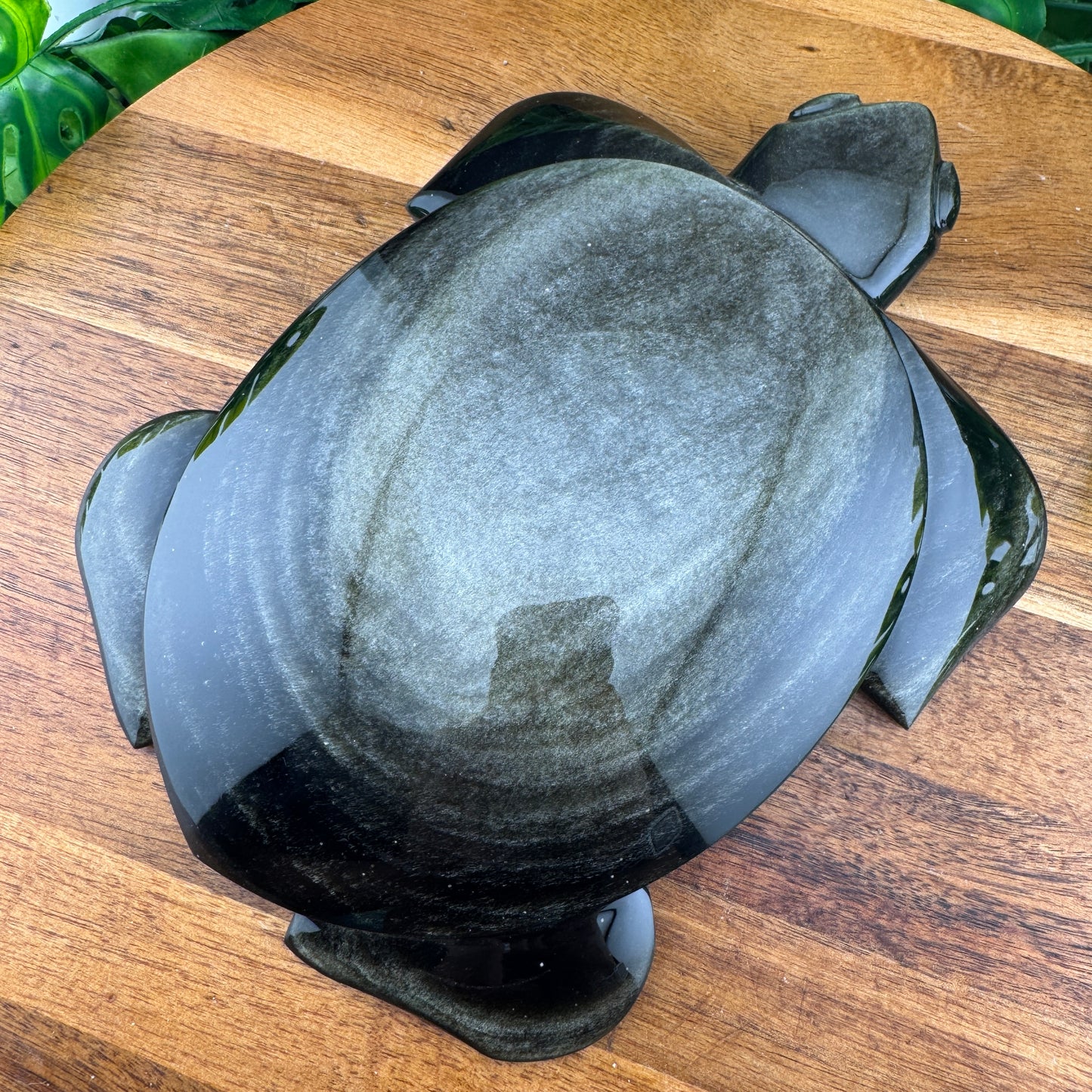 Gold Sheen Obsidian Turtle Carving