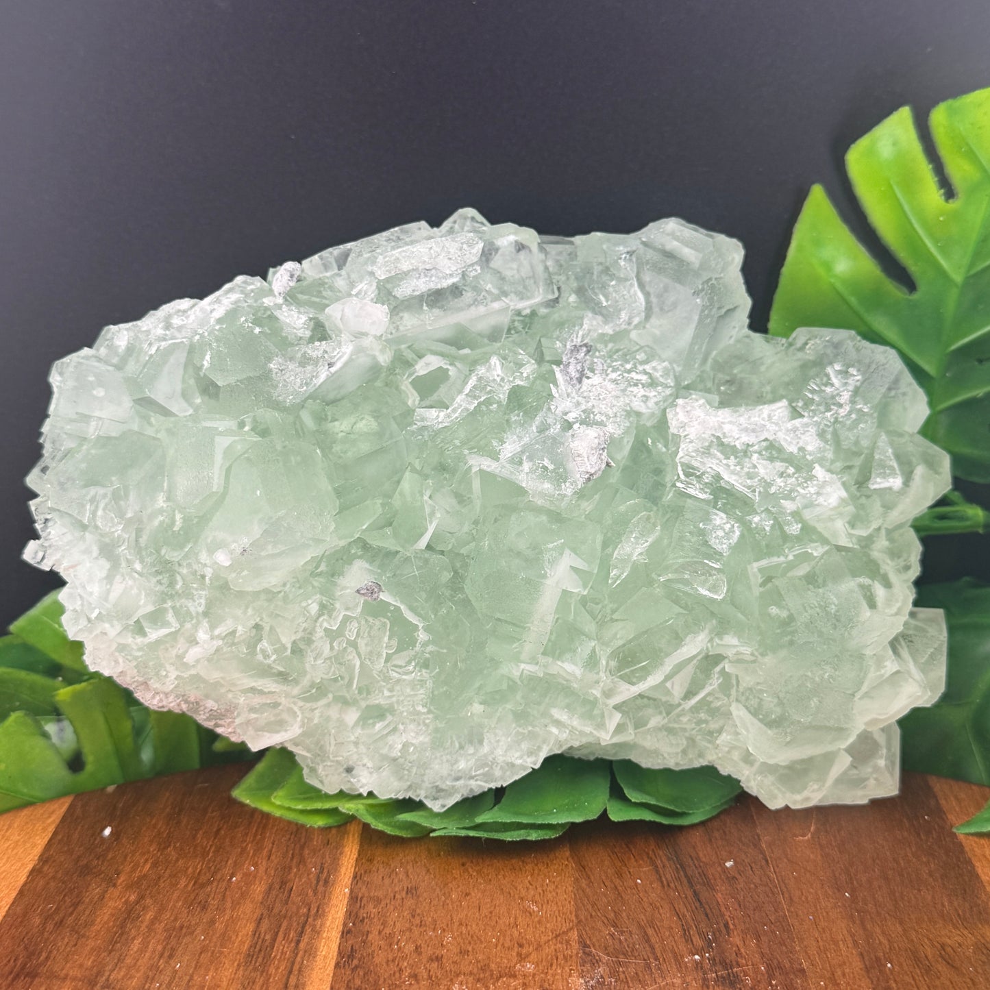 Green Glassy Cubic Sugar Fluorite Specimen