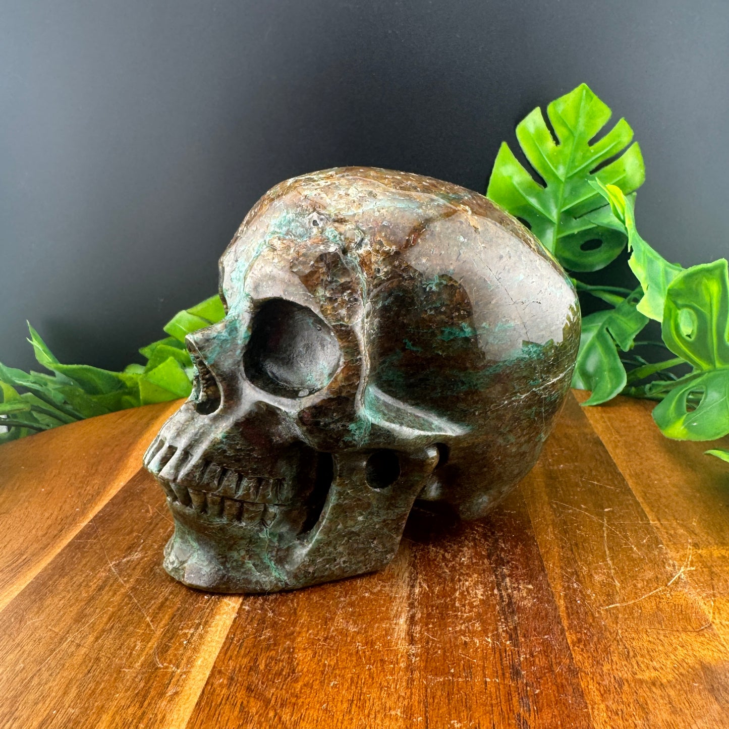 Chrysocolla Skull