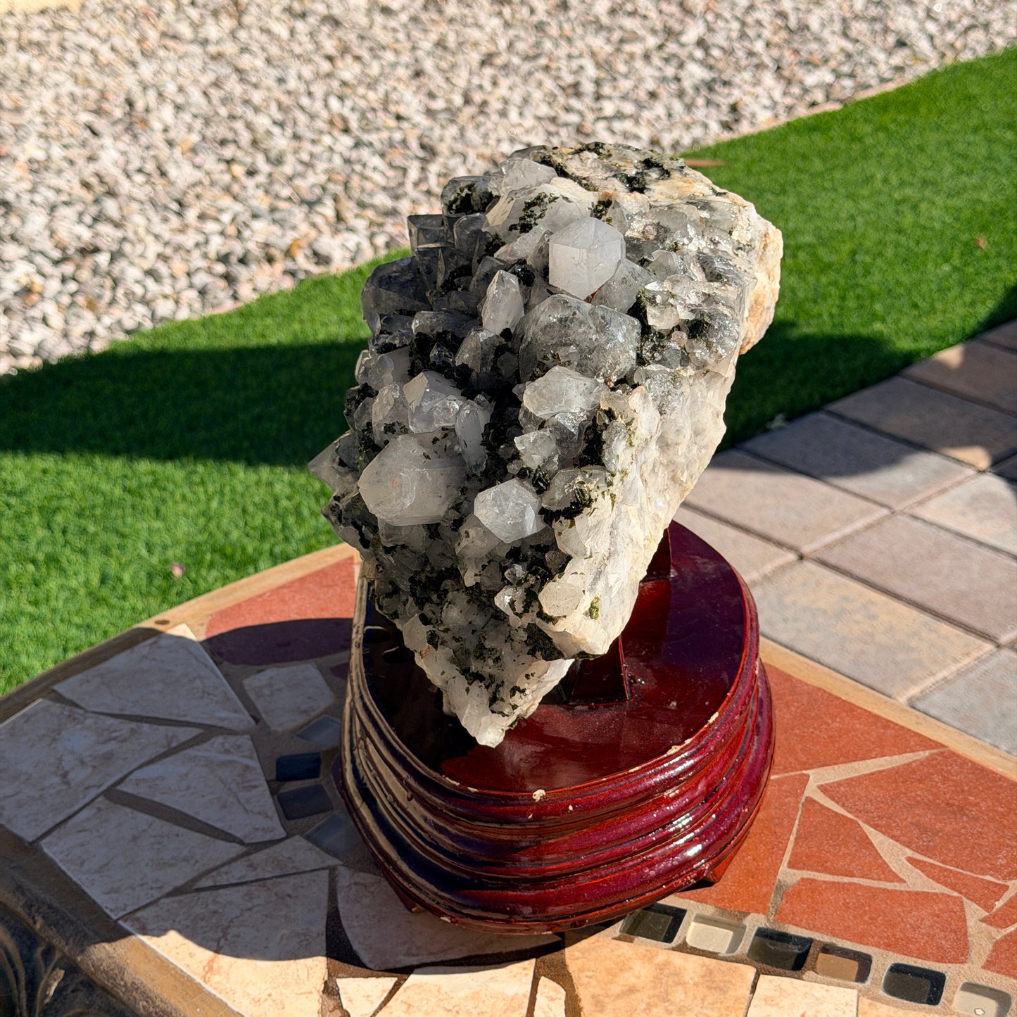 XL Chlorite in Quartz with Epidote Raw Specimen