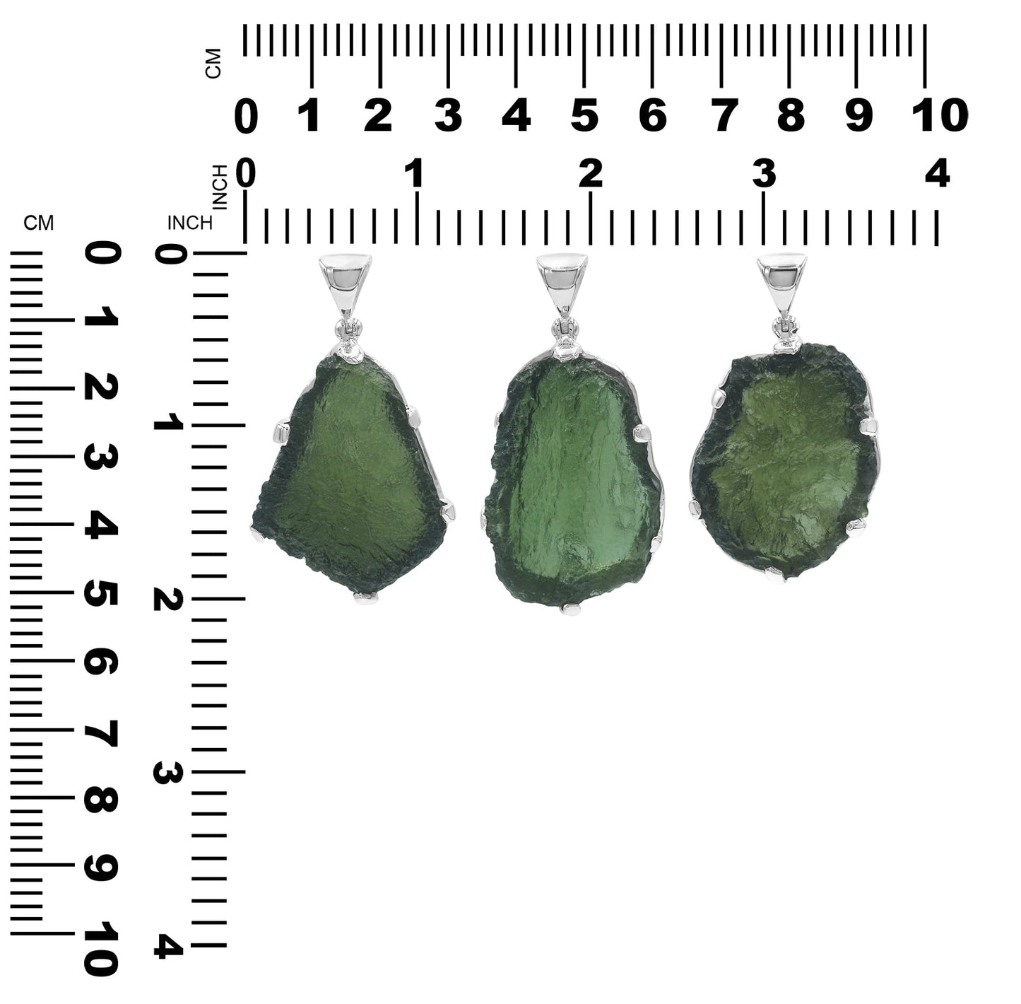 Starborn Natural Rough Moldavite Prong Set Pendant in Sterling Silver (30-39ct)