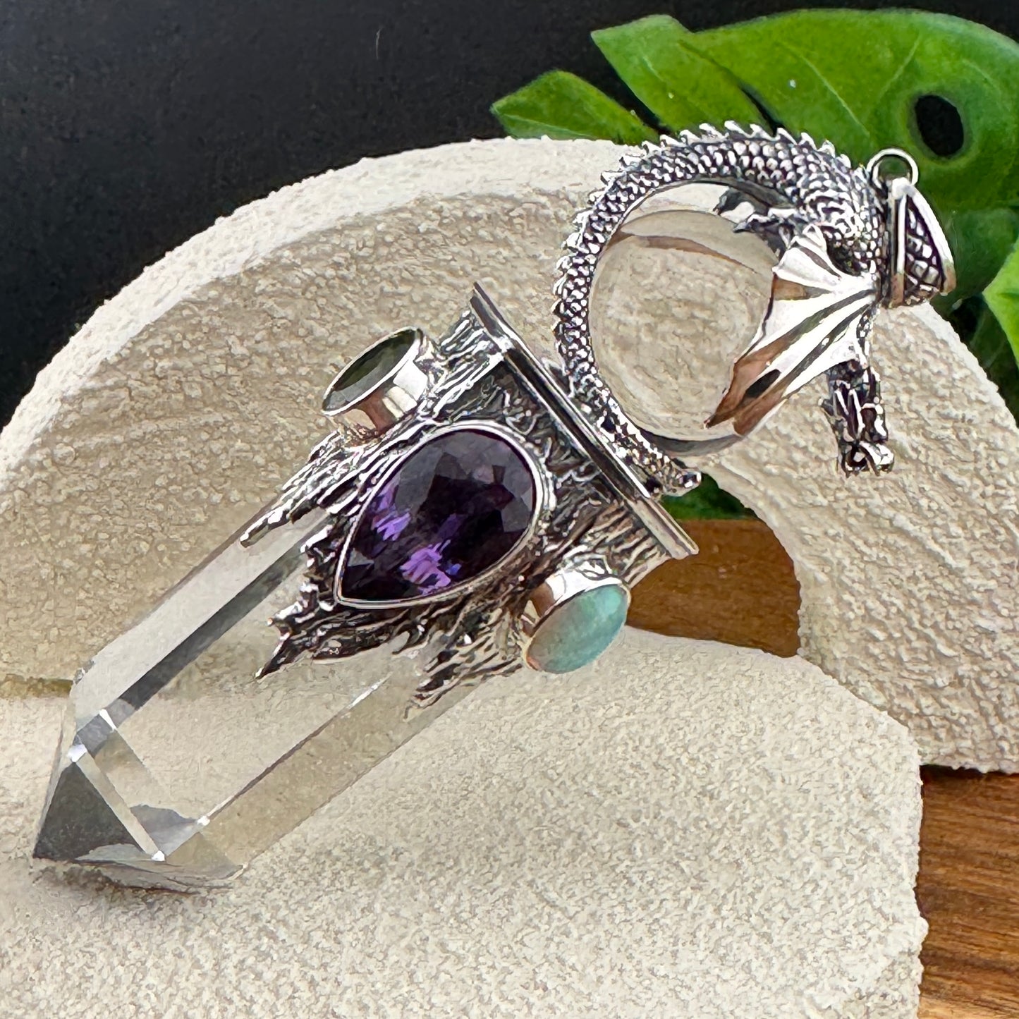 Gotland Dragon Pendant with Quartz Point