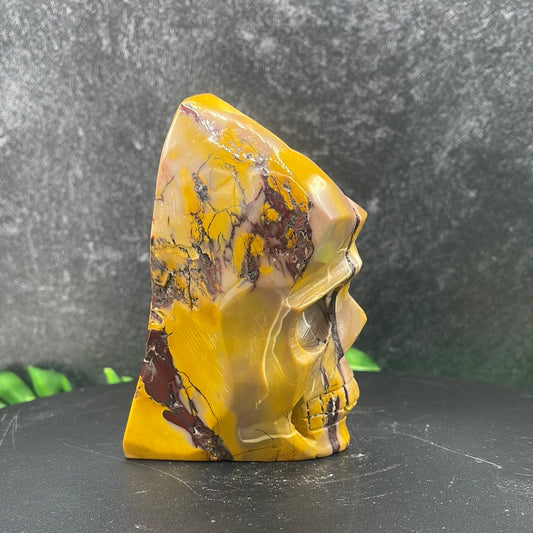 Yellow Abstract Mookaite Skull
