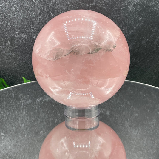 115mm Deep Pink Rose Quartz Sphere